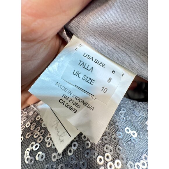 Morilee By Madeline Gardner Formal Evening Gown Size 8 Silver Wedding Bridesmaid - Picture 4 of 15